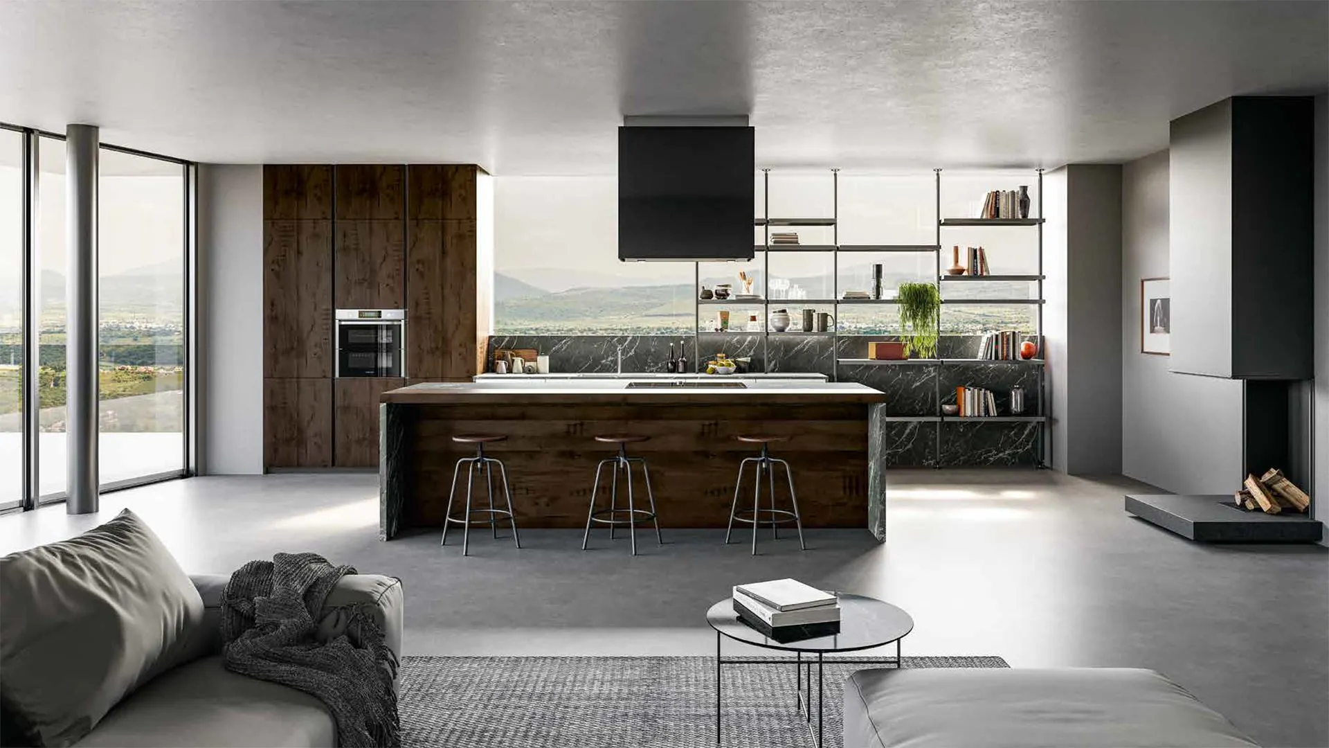 Tekna, cucina di design con maniglia integrata di Arredo3