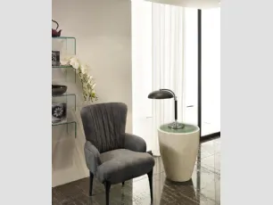 Tavolino di design in pietra con top in vetro Bongo di Stones