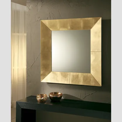 Specchio Royal con cornice in cristallo rivestita in foglia di Riflessi