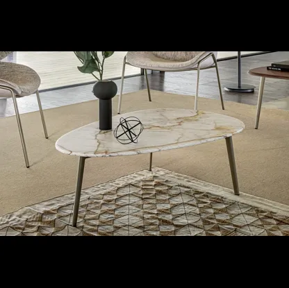 Tavolino con top in marmo Coffee di Riflessi