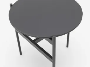 Tavolino rotondo Thor con top in ceramica con fondo in MDF e struttura in metallo verniciato di Stones