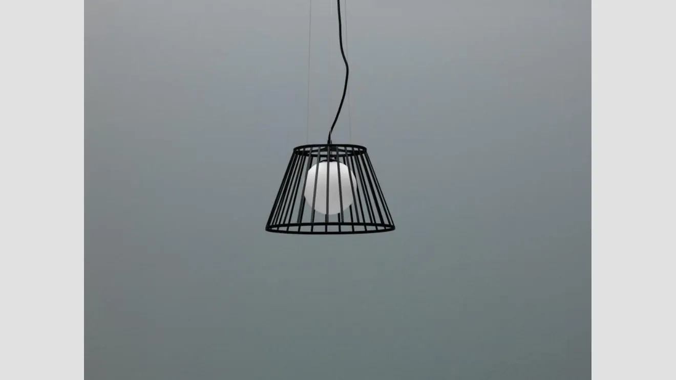 Lampada a sospensione Cage in metallo Nero di Stones