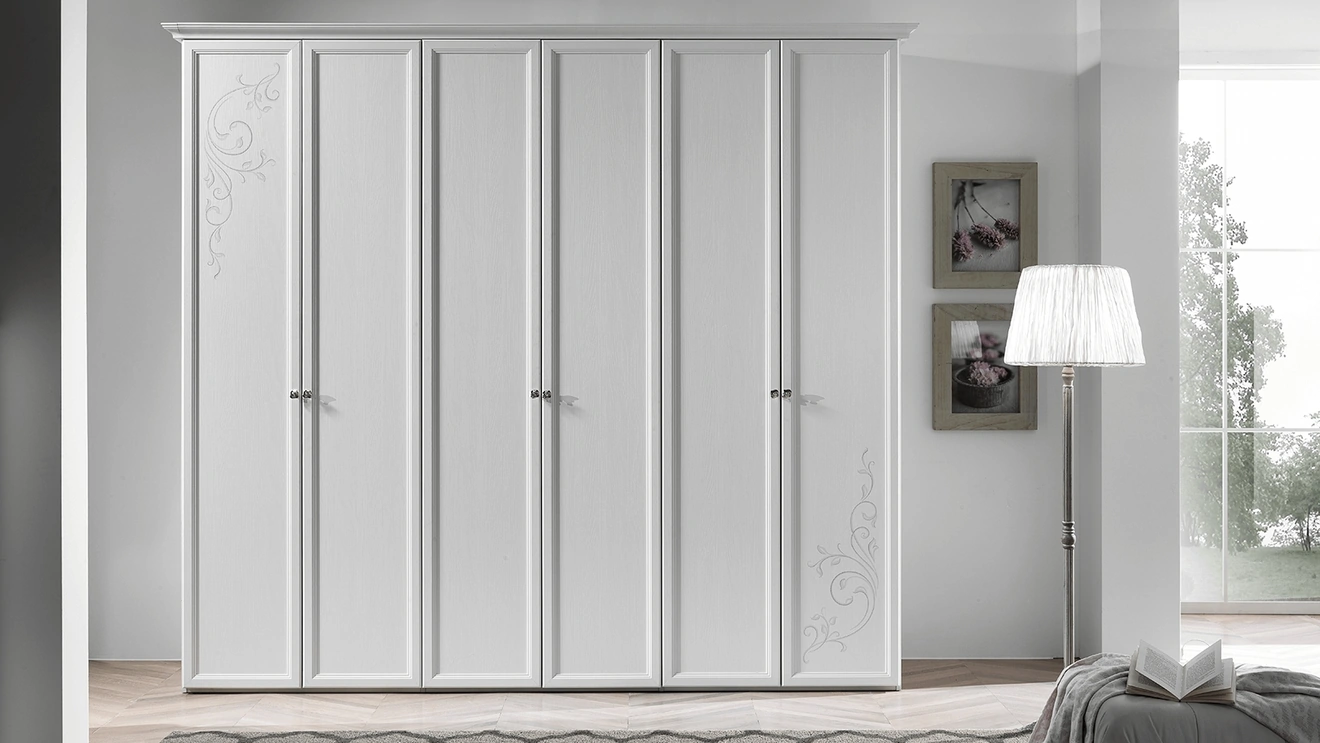 Armadio 03 con anta battente finitura Frassino Bianco di Felver