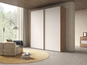 Armadio con ante scorrevoli 09 finitura Canapa e Noce di Felver