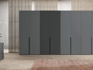 Armadio con ante battenti Vitalyty Style in melaminico Grigio Titanio di Colombini Casa