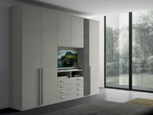 Armadio con ante battenti e vano porta TV Golf M210 in melaminico di Colombini Casa
