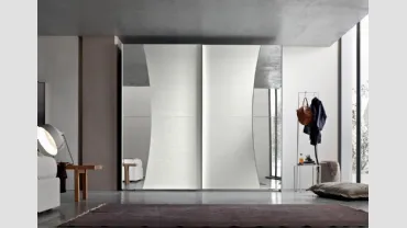 Armadio Harp in Frassino Bianco con specchio di Maronese Acf