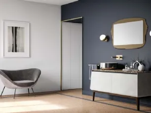 Mobile da bagno di design in laccato effetto resina e top in marmo Campus 02 di Birex