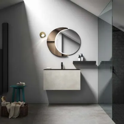 Mobile da bagno sospeso in laccato effetto resina Hosoi 02 di Birex