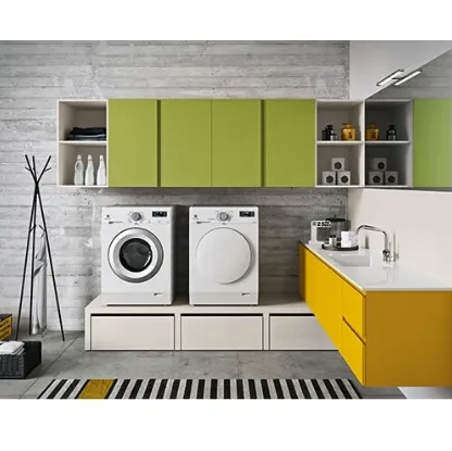 Mobile da Lavanderia dai colori vivaci in laccato opaco Idrobox 12 di Birex