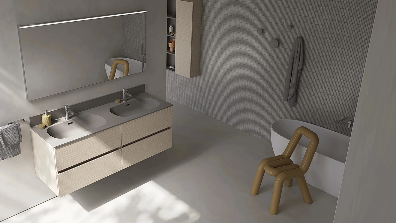 Mobile da Bagno sospeso Tris 04 di Kios