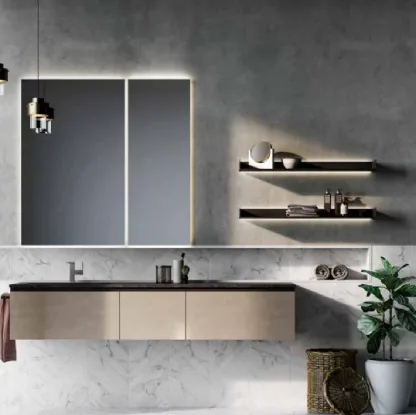Mobile da Bagno sospeso in laccato metallico Sidero 07 di Birex