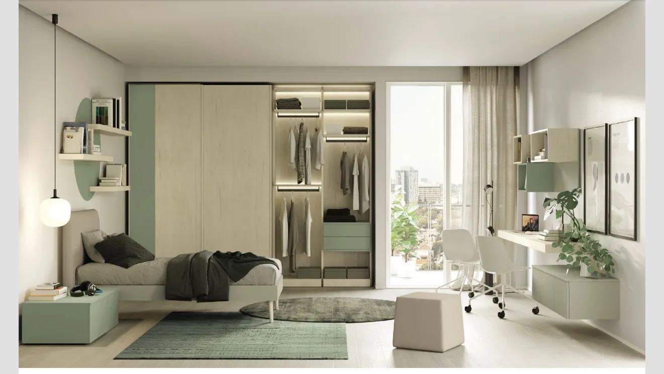 Cameretta componibile Golf Y110 in melaminico di Colombini Casa