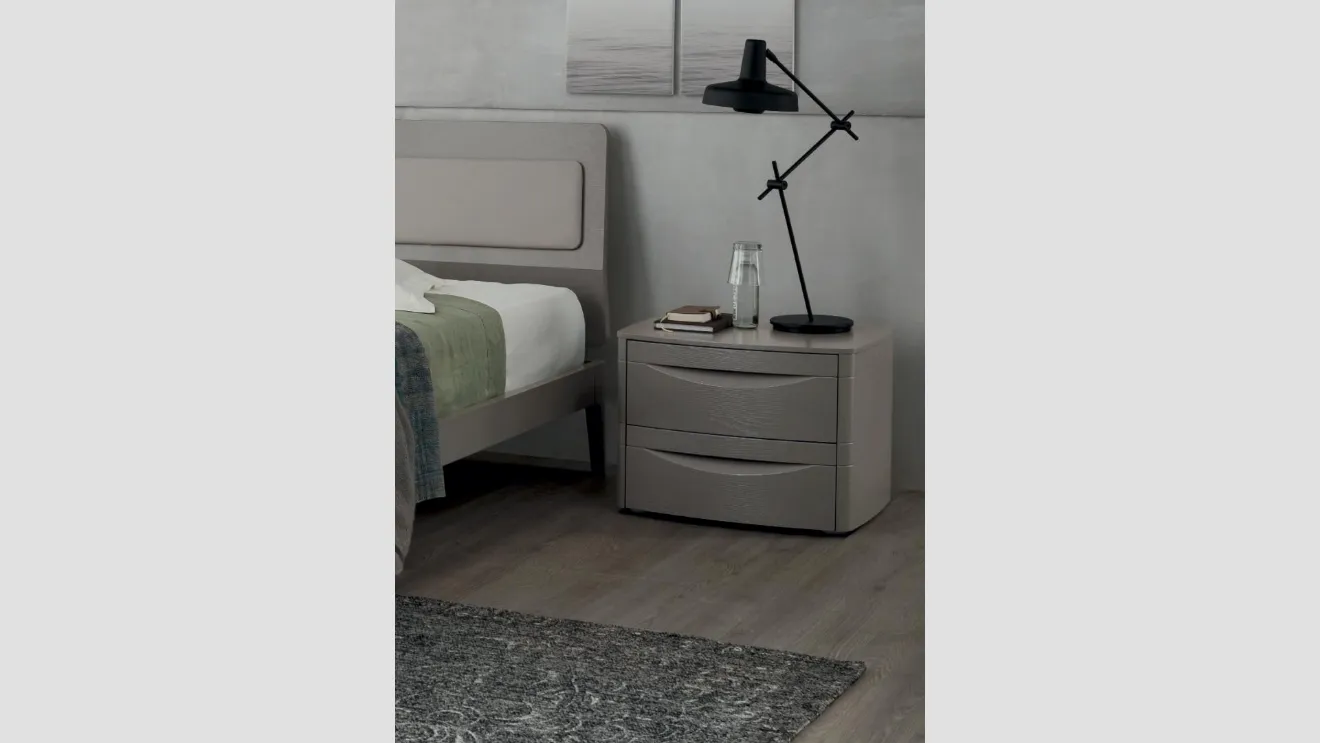 Comodino King in melaminico laccato Grigio di Maronese Acf