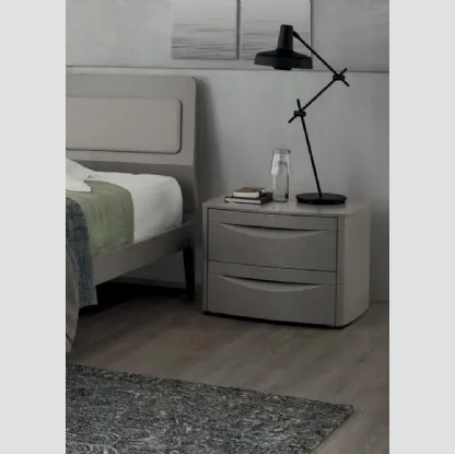 Comodino King in melaminico laccato Grigio di Maronese Acf