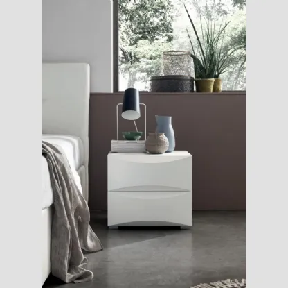 Comodino Smile in laccato Bianco di Maronese Acf