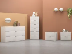 Comodino in laccato opaco effetto spatolato Up di Felver