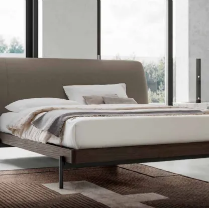 Letto con testiera in tessuto imbottito Bali di SantaLucia