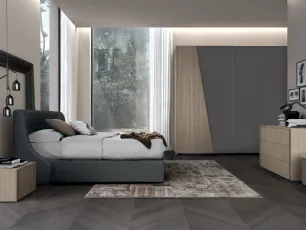 Letto in tessuto imbottito con testiera Golf Snug di Colombini Casa
