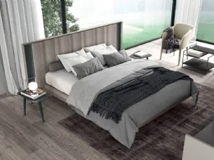 Letto matrimoniale in legno con testiera con luci a led Vitalyty Pure di Colombini Casa
