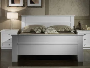 Letto in legno laccato bianco con testiera Ginevra di Felver