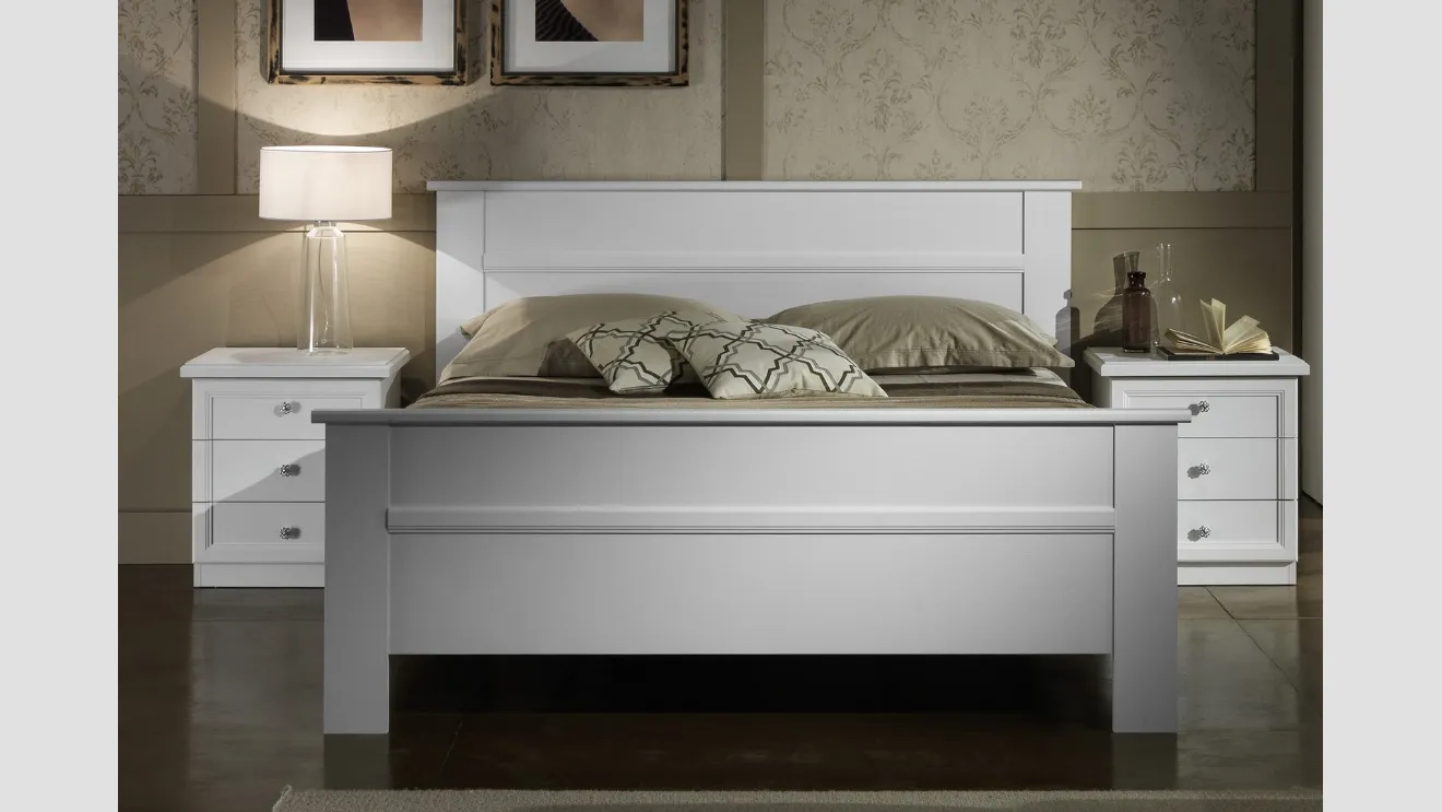 Letto finitura frassino laccato bianco Ginevra di Felver