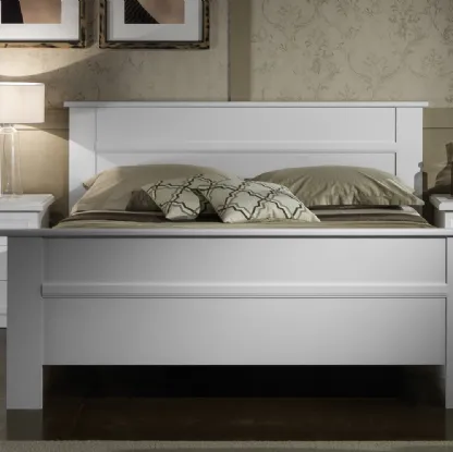 Letto in legno laccato bianco con testiera Ginevra di Felver