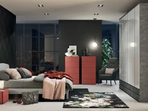 Letto matrimoniale in legno con testiera Golf Leo di Colombini Casa