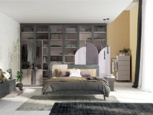 Letto Golf Sector in legno con testiera bicolore di Colombini Casa