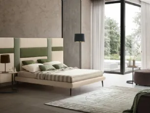 Letto in tessuto con testiera modulare Ground di Le Comfort