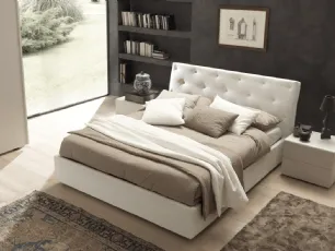 Letto imbottito con testiera e box contenitore Luxury di Felver