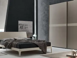 Letto matrimoniale con testiera Smart in melaminico Frassino Juta di Maronese Acf