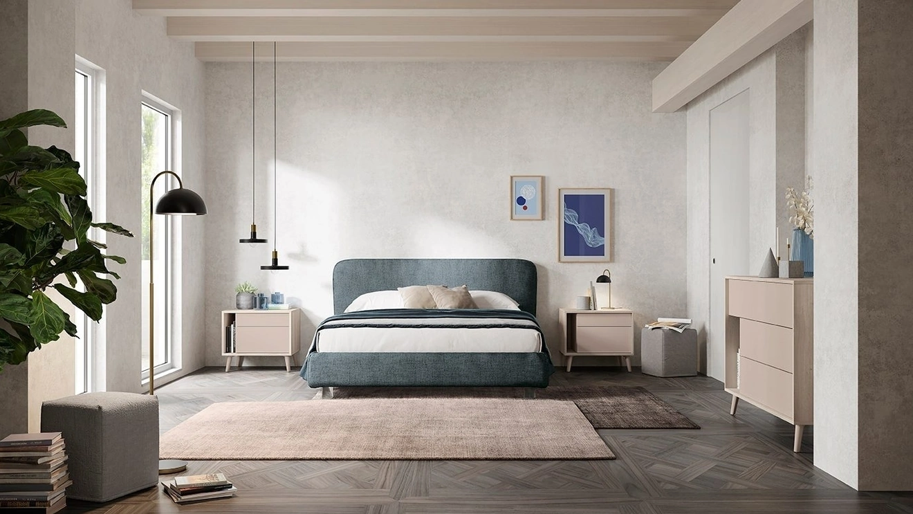 Letto in tessuto imbottito Reverso di Colombini Casa