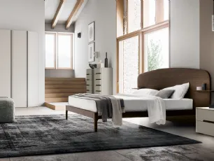 Letto con testiera finitura Matwood Dark Nashi di SantaLucia