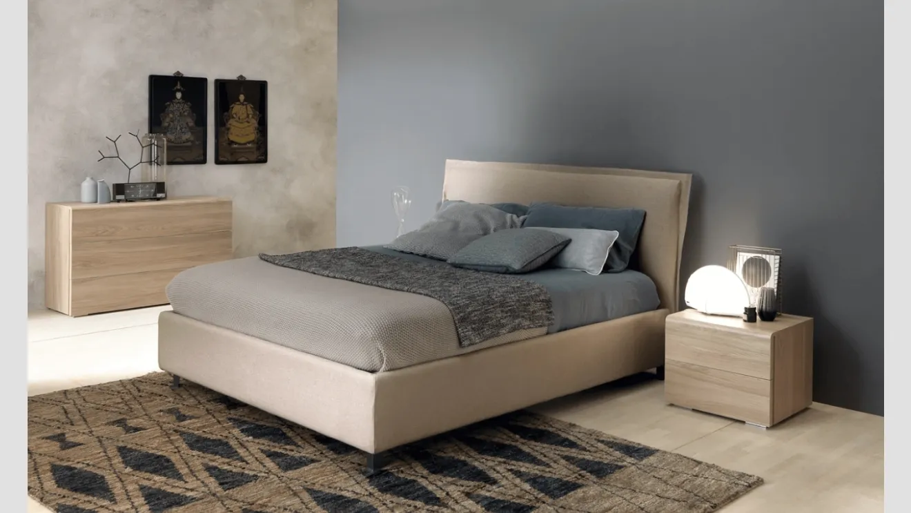 Letto in tessuto con contenitore Still di Felver