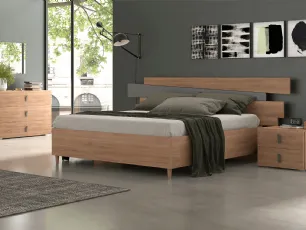 Letto in legno con contenitore e testiera Tetris di Felver