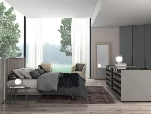 Letto Vitalyty Pure struttura in legno con profilo testiera luce led di Colombini Casa