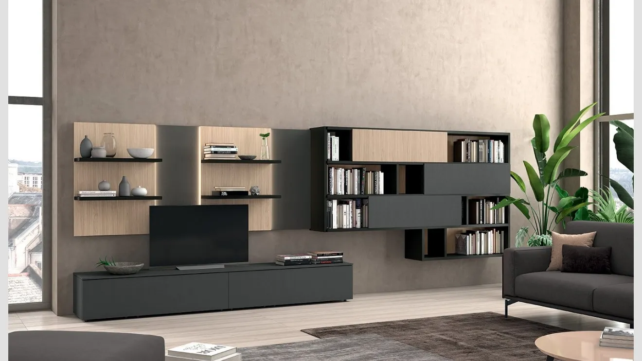 Libreria Vitalyty Luce Sospesa Grigia in melaminico di Colombini Casa