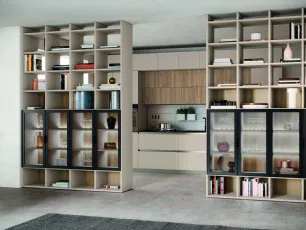 Libreria divisoria Golf Infinity I101 in melaminico e vetro di Colombini Casa