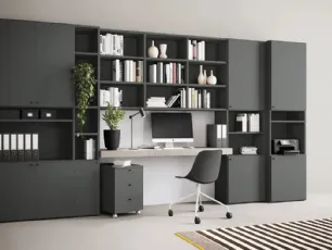 Libreria a muro Golf Infinity I106 con desk ed ante di Colombini Casa