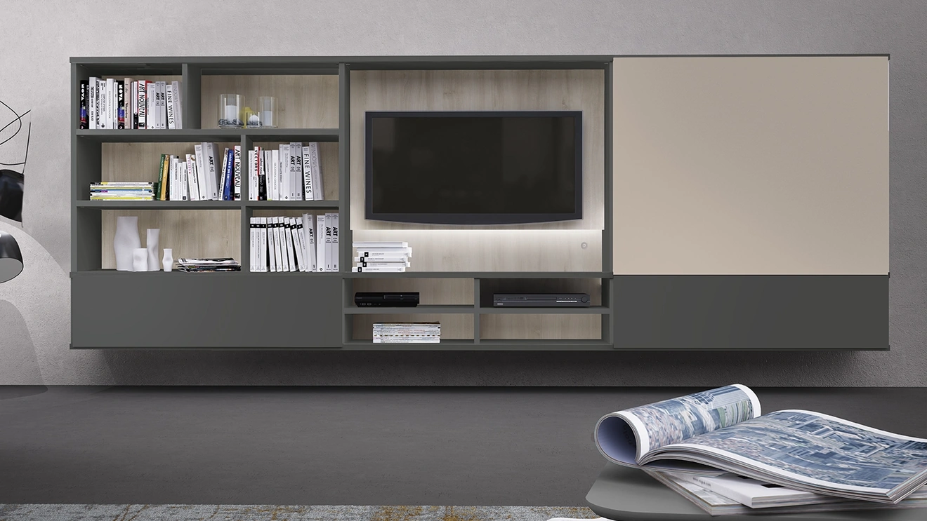 Libreria componibile sospesa Infinity L24 di Colombini Casa