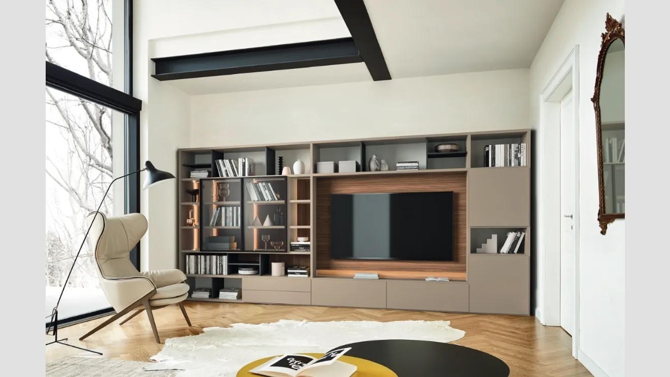 Libreria con vano porta TV Modo M6C60 di Sangiacomo