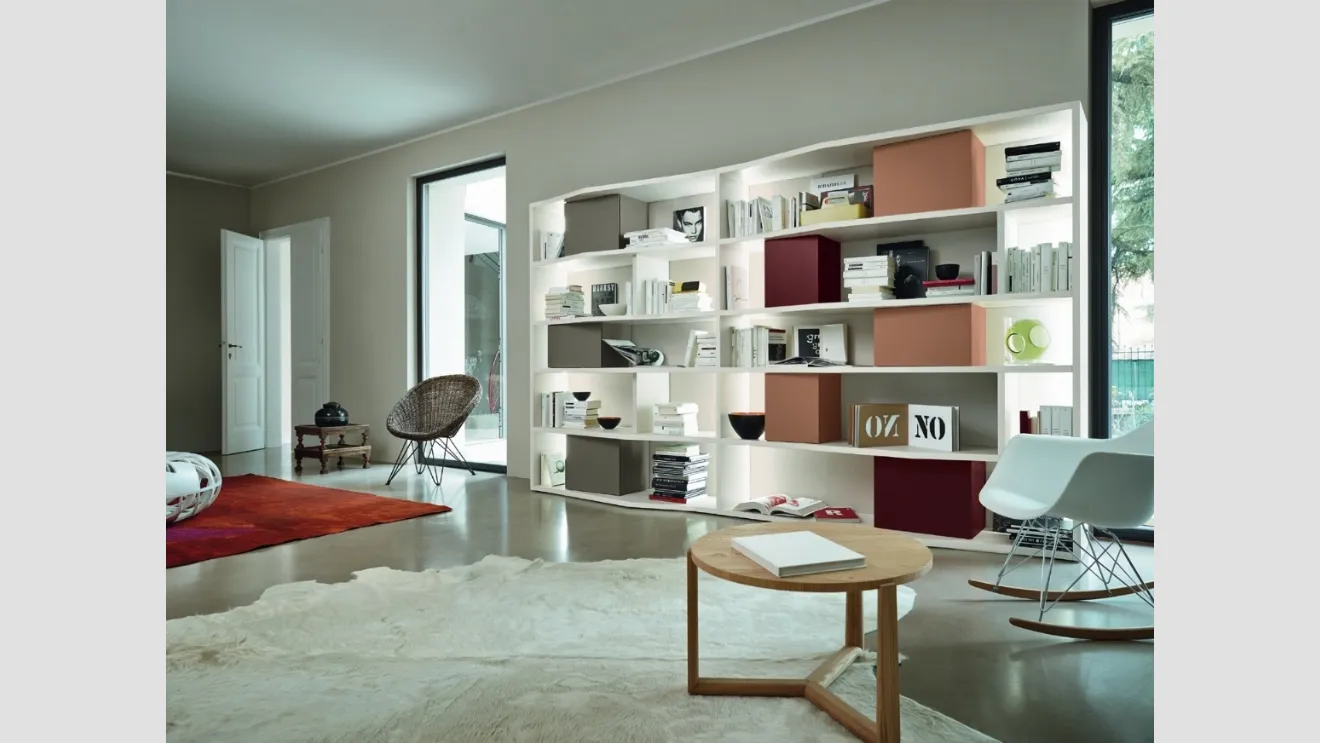 Libreria Modo M6C87 in laccato opaco di Sangiacomo