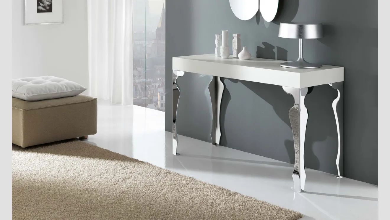 Mobile ingresso Luxury Consolle allungabile in legno con gambe in acciaio di Riflessi