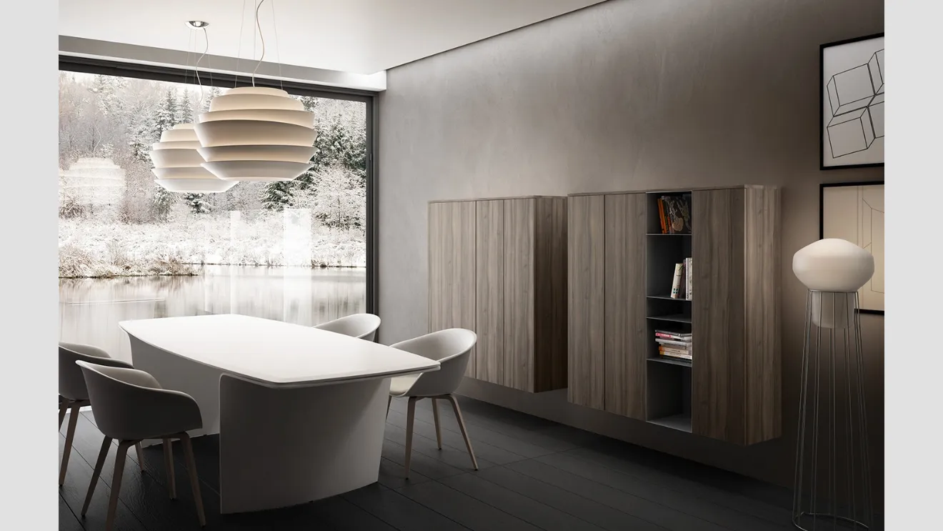 Mobile sospeso Living 06 in laminato effetto legno di Arredo3