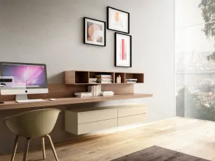 Mobile sospeso Living 08 in legno e laccato opaco di Arredo3