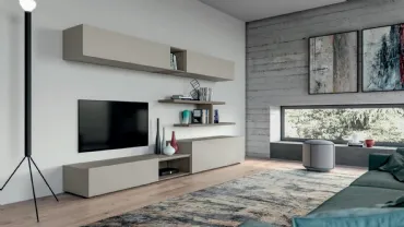 Parete Attrezzata moderna in laccato opaco Pratico PTG302 SantaLucia