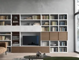 Parete Attrezzata Spalla SA2222 in Rovere Grigio e melaminico Cemento Grigio di Maronese Acf