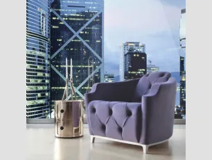 Poltroncina  in tessuto con lavorazione capitonnè Delizia di Calia