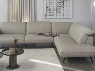 Divano angolare in pelle Mannequin di Calia